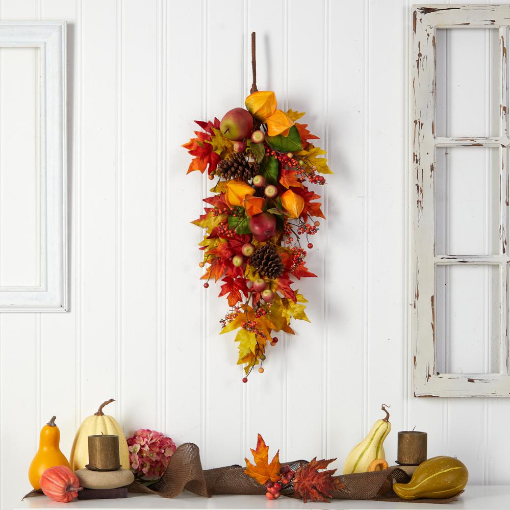 35in. Autumn Maple Leaf and Berries Fall Teardrop. Picture 4