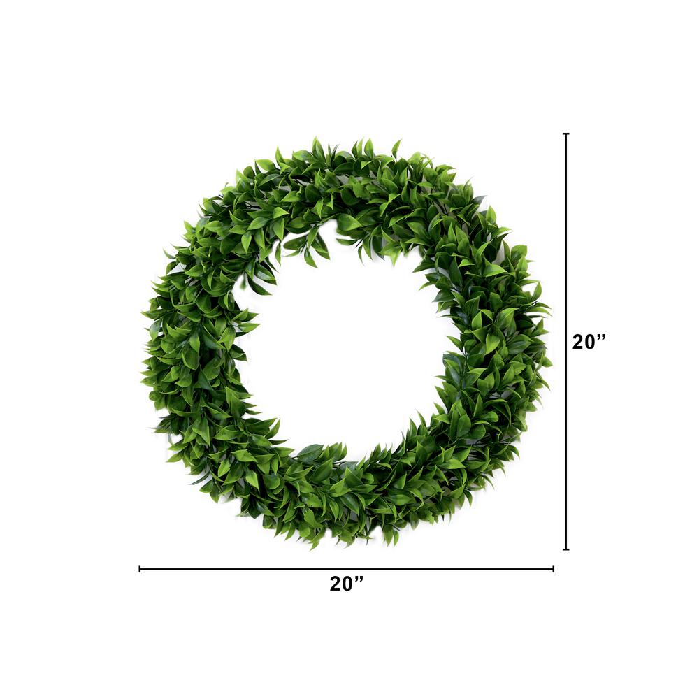 20in. Artificial Bay Leaf Wreath. Picture 2