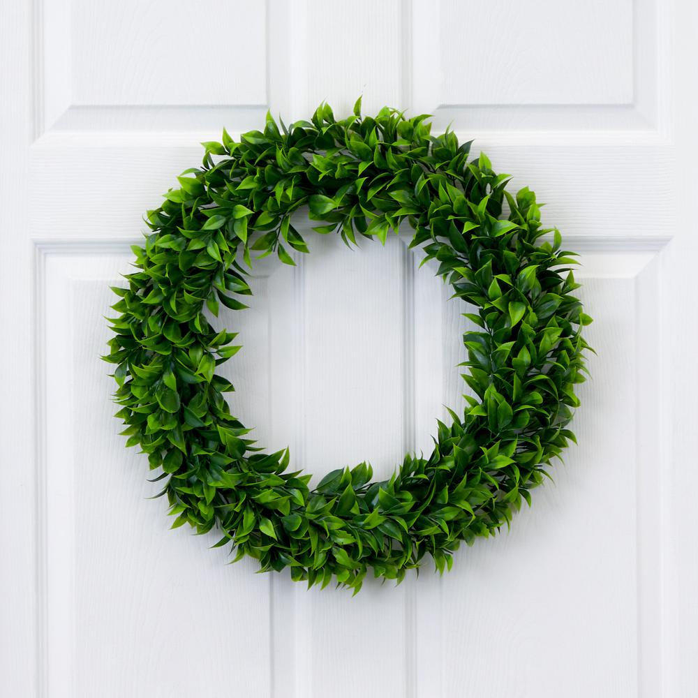 20in. Artificial Bay Leaf Wreath. Picture 4