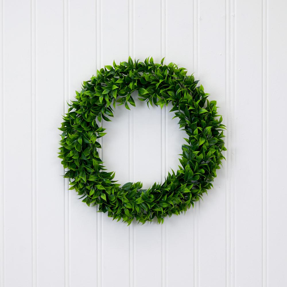 20in. Artificial Bay Leaf Wreath. Picture 3