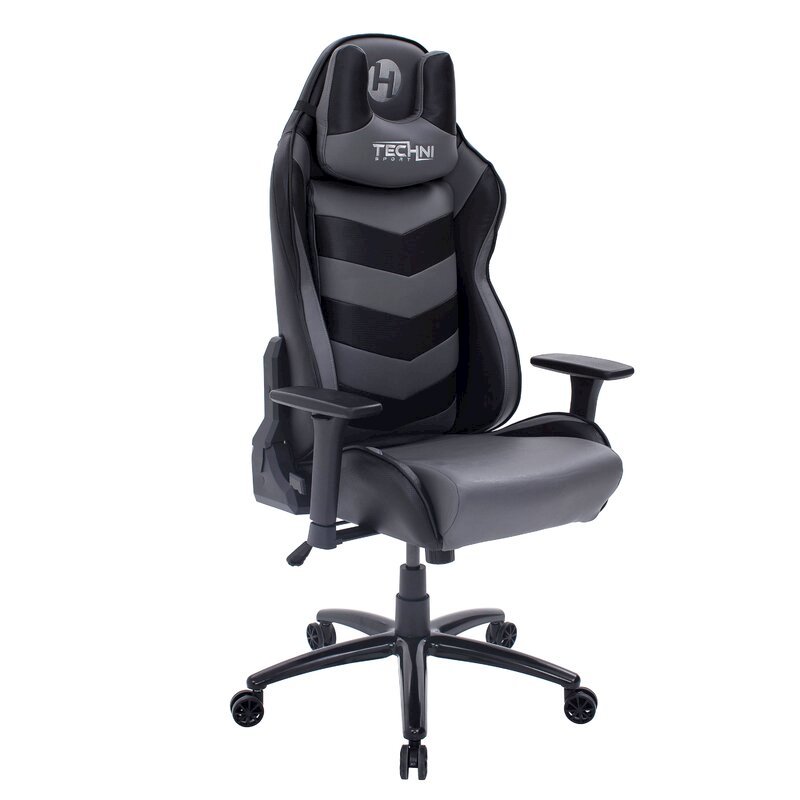 Techni Sport TS-61 Ergonomic High Back Racer Style Video Gaming Chair, Grey/Black. Picture 1
