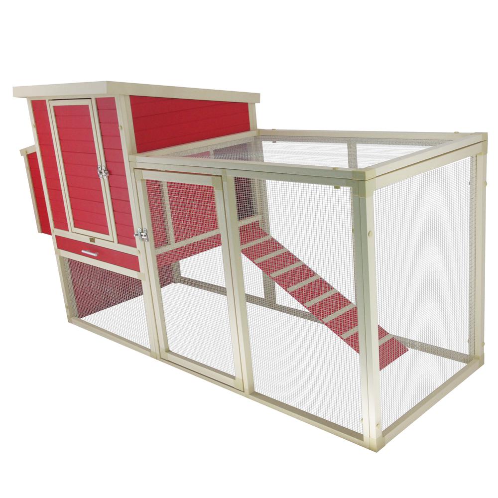 ECOFLEX® Sonoma Chicken Coop in Red and Maple. Picture 4