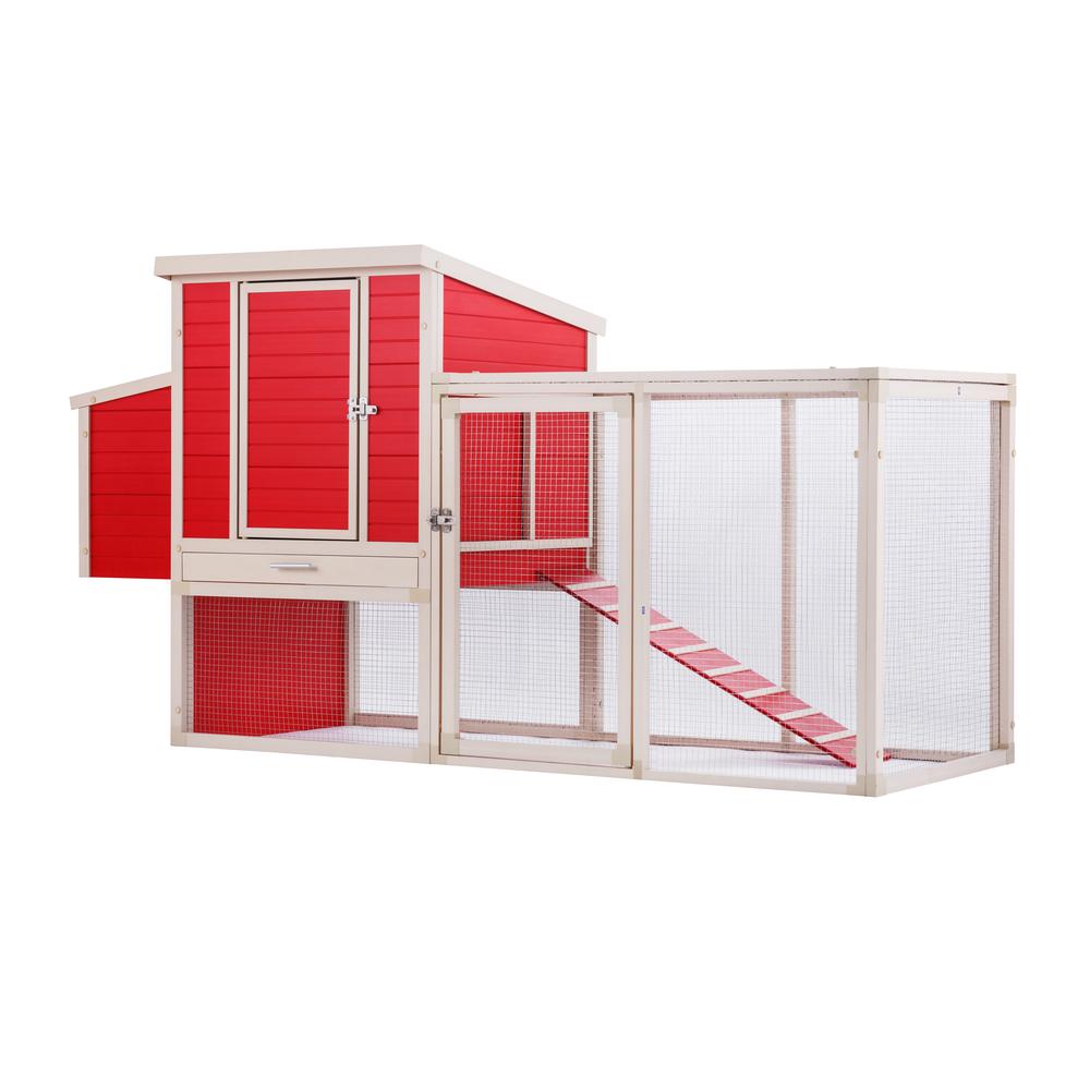 ECOFLEX® Sonoma Chicken Coop in Red and Maple. Picture 5
