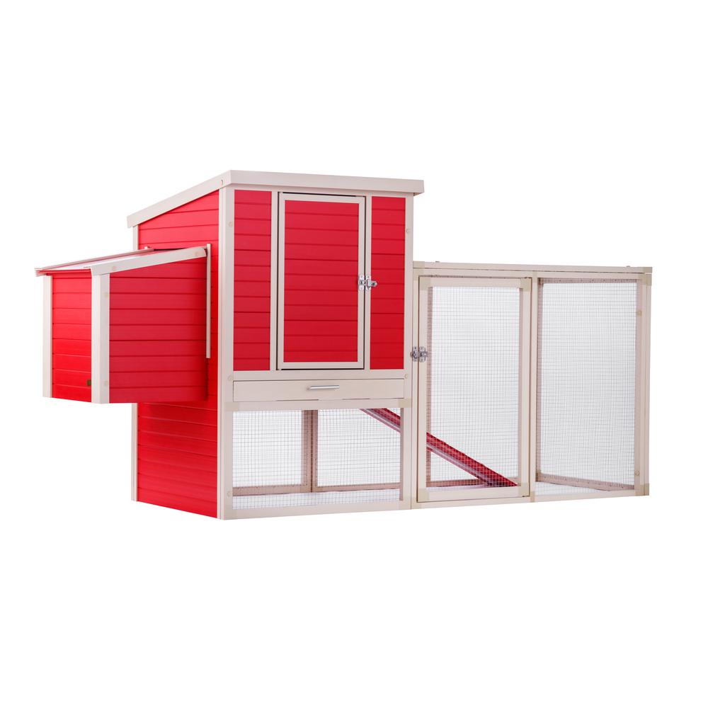 ECOFLEX® Sonoma Chicken Coop in Red and Maple. Picture 1