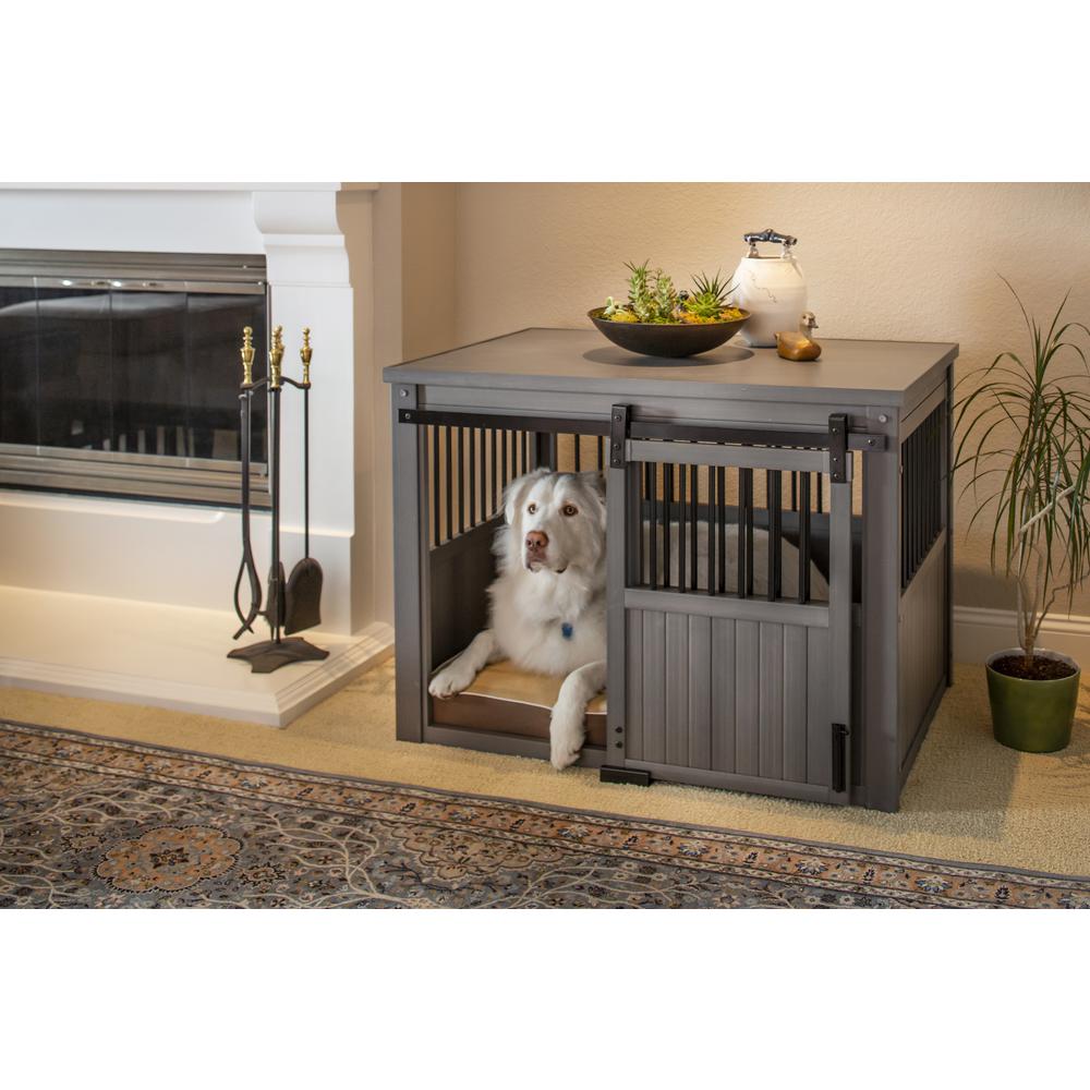ECOFLEX® Homestead Sliding Barn Door Dog Crate-Grey. Picture 7