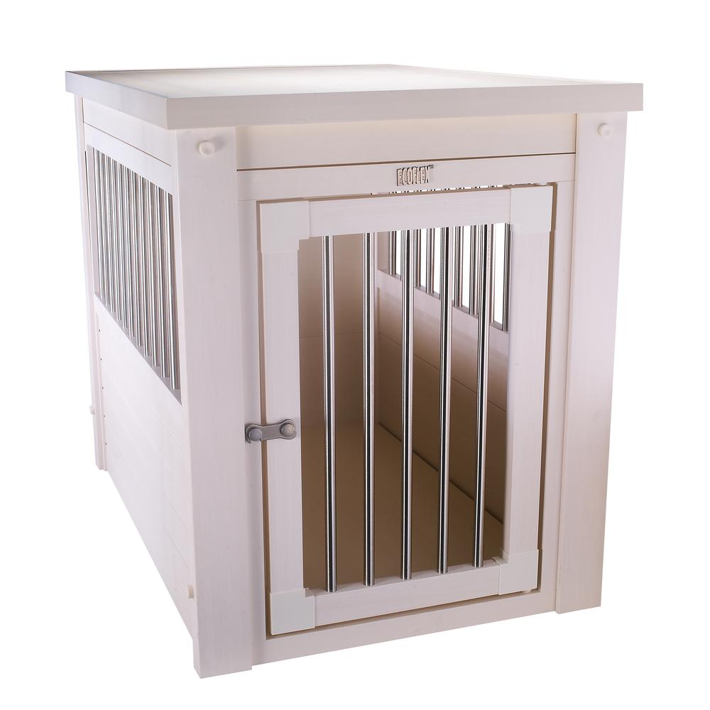 ECOFLEX® Dog Crate End Table - Antique White Small. Picture 1