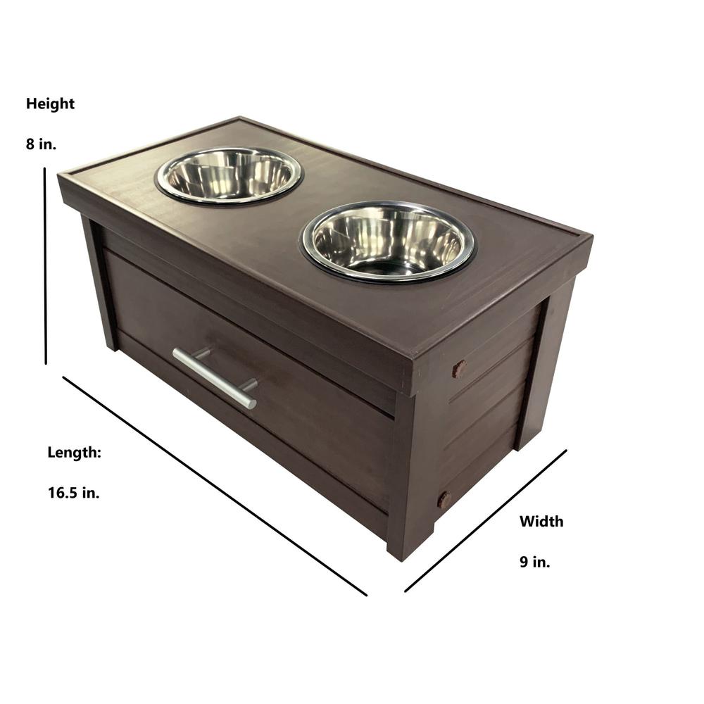 ECOFLEX® Piedmont 2-Bowl Dog Diner with Storage Drawer -Russet. Picture 3