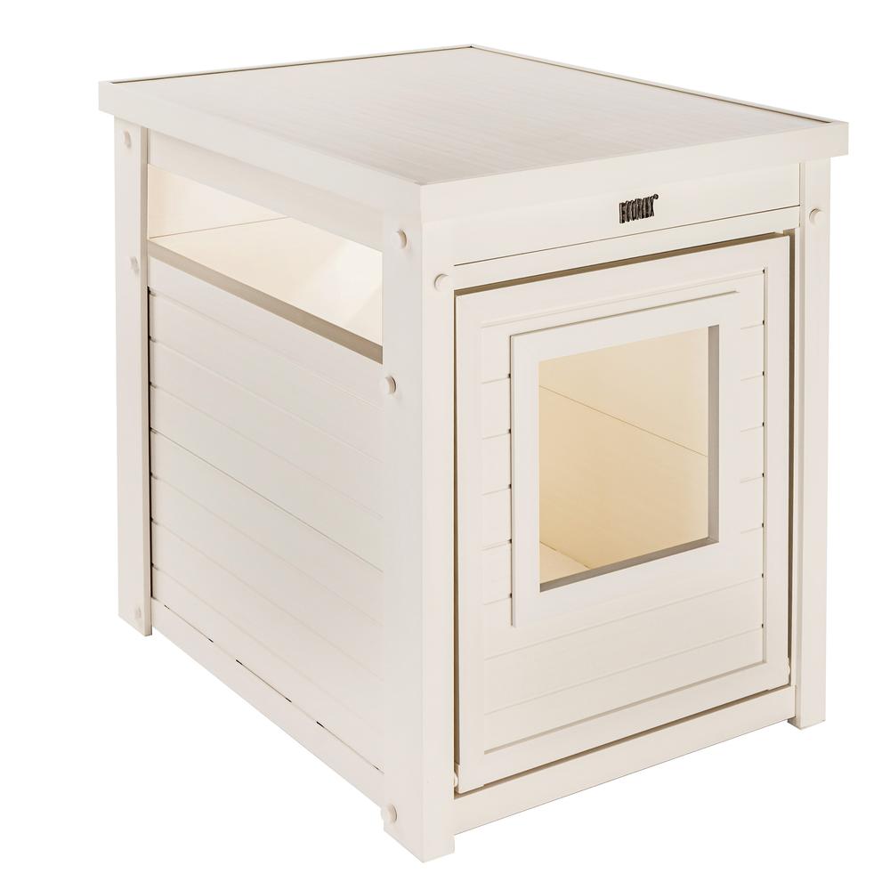 ECOFLEX® Litter Box Cover End Table - Antique White. Picture 1