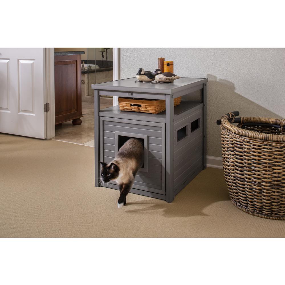 ECOFLEX® Jumbo Litter Box Cover End Table - Grey. Picture 6