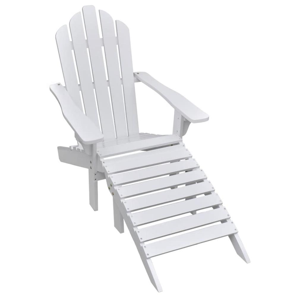 vidaXL Garden Chair with Ottoman Wood White, 40859. Picture 1