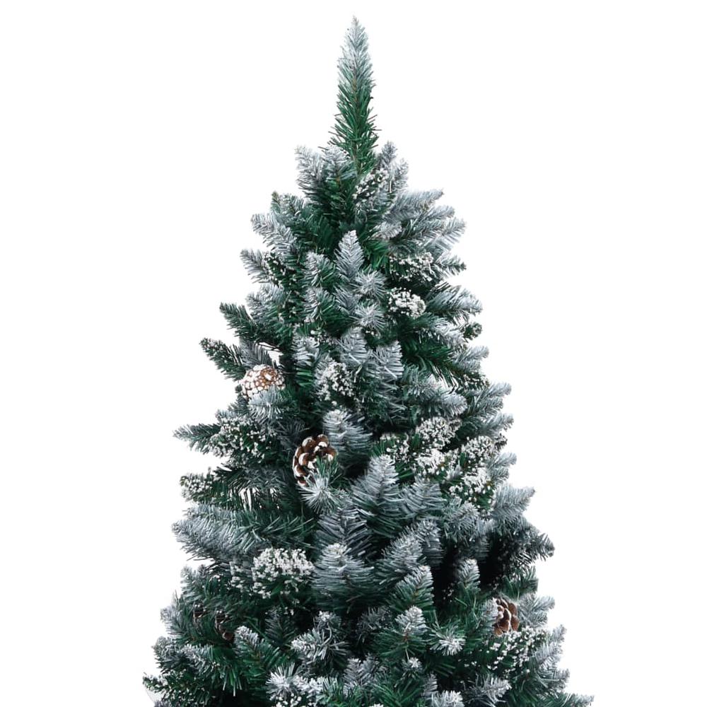 vidaXL Artificial Christmas Tree LEDs&Pine Cones&White Snow 82.7". Picture 3