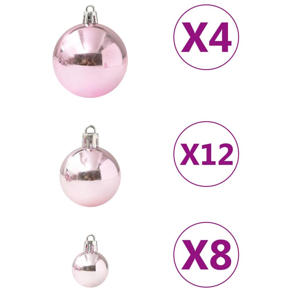vidaXL 100 Piece Christmas Ball Set Pink. Picture 2