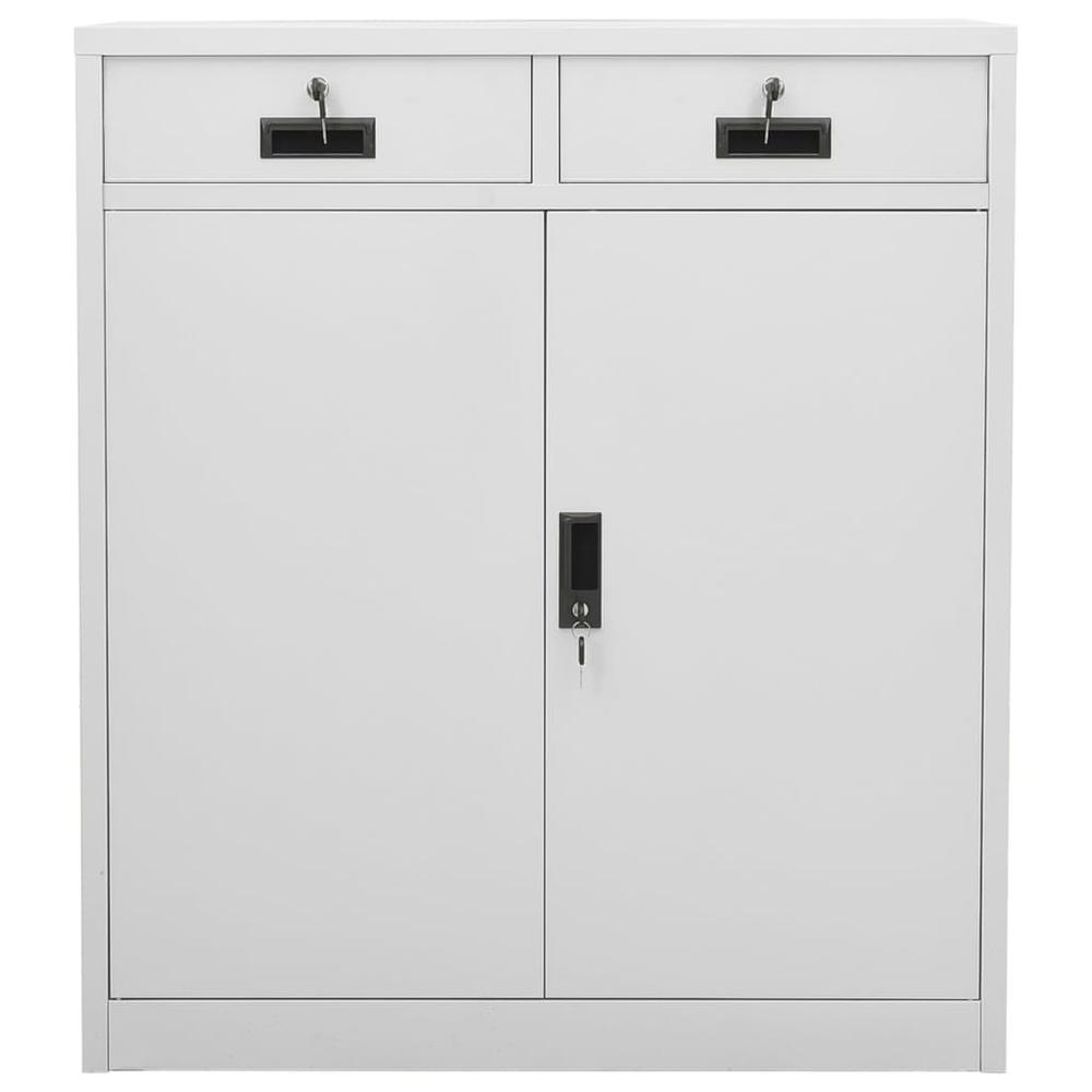 vidaXL Office Cabinet Light Gray 35.4"x15.7"x40.2" Steel, 336410. Picture 2
