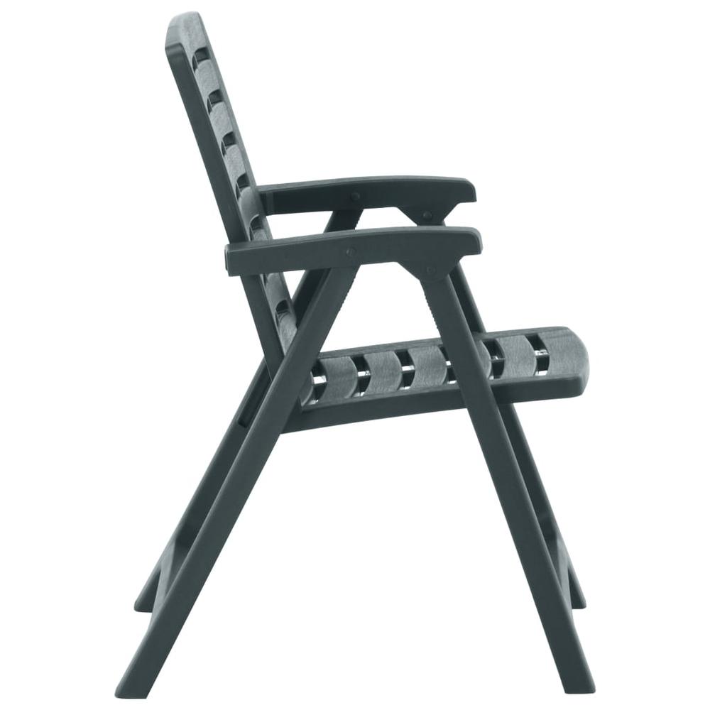 vidaXL Patio Chairs 2 pcs Plastic Green. Picture 4