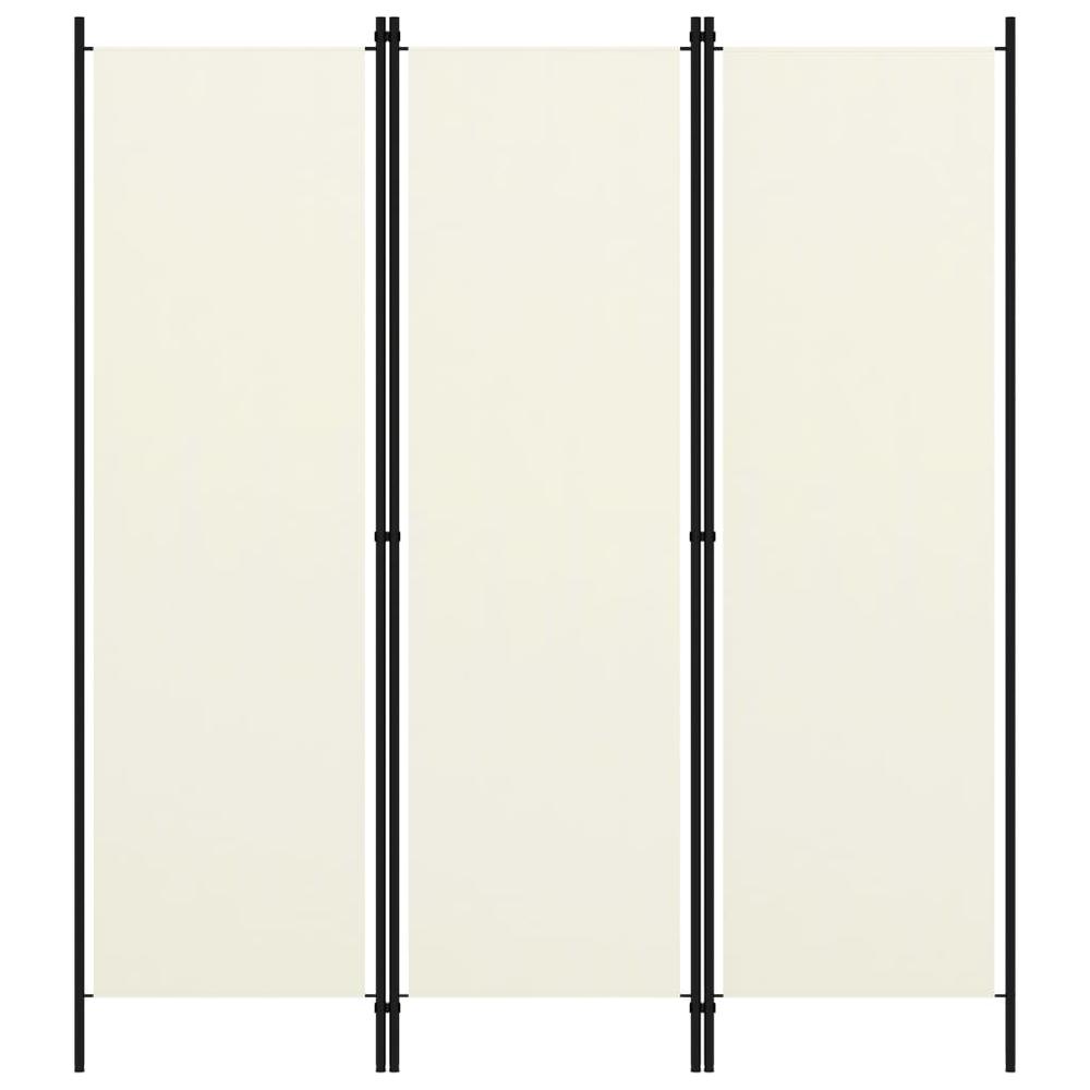 vidaXL 3-Panel Room Divider Cream White 59.1"x70.9". Picture 1