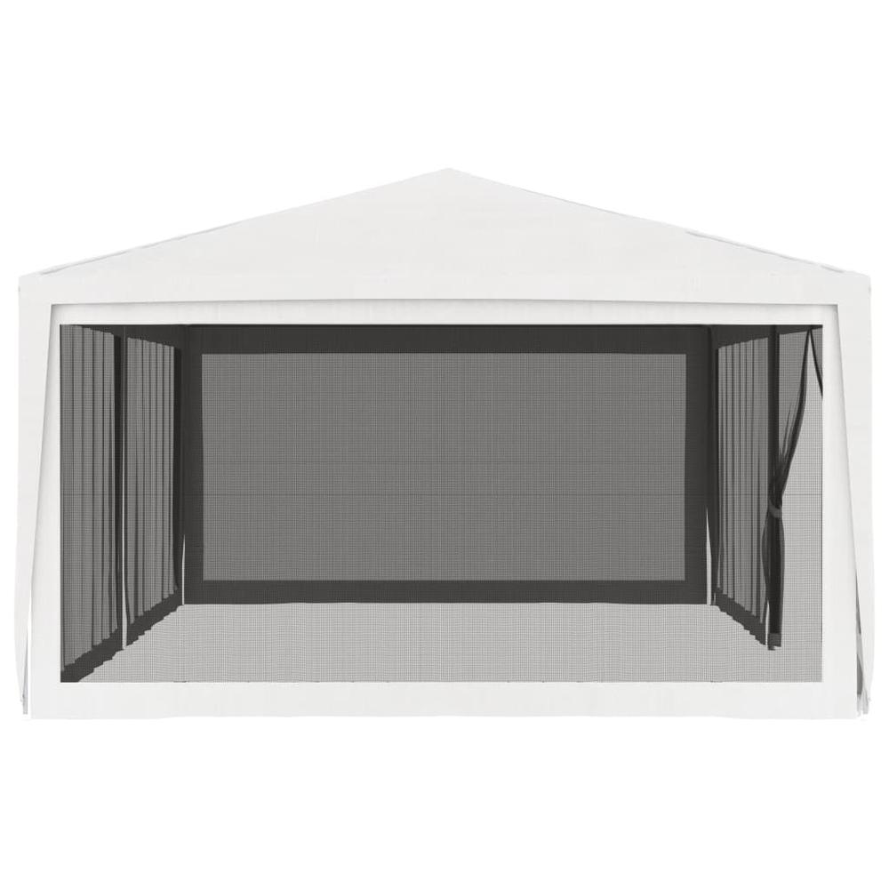 vidaXL Party Tent with 4 Mesh Sidewalls 13.1'x19.7' White. Picture 4