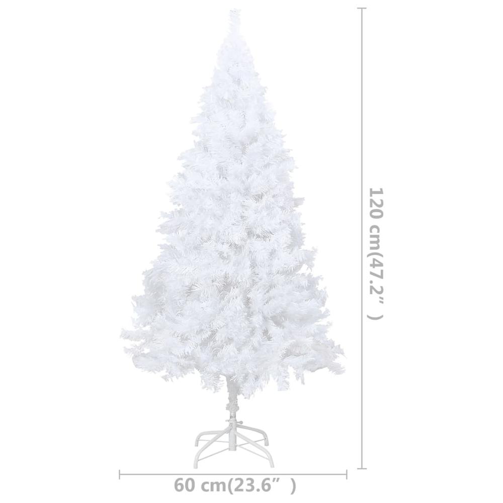 vidaXL Artificial Christmas Tree with LEDs&Ball Set White 47.2" PVC, 3077625. Picture 12