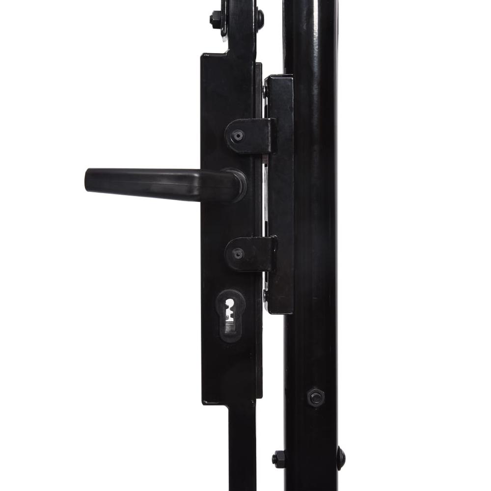 vidaXL Single Door Fence Gate with Hoop Top 39.4" x 29.5". Picture 4