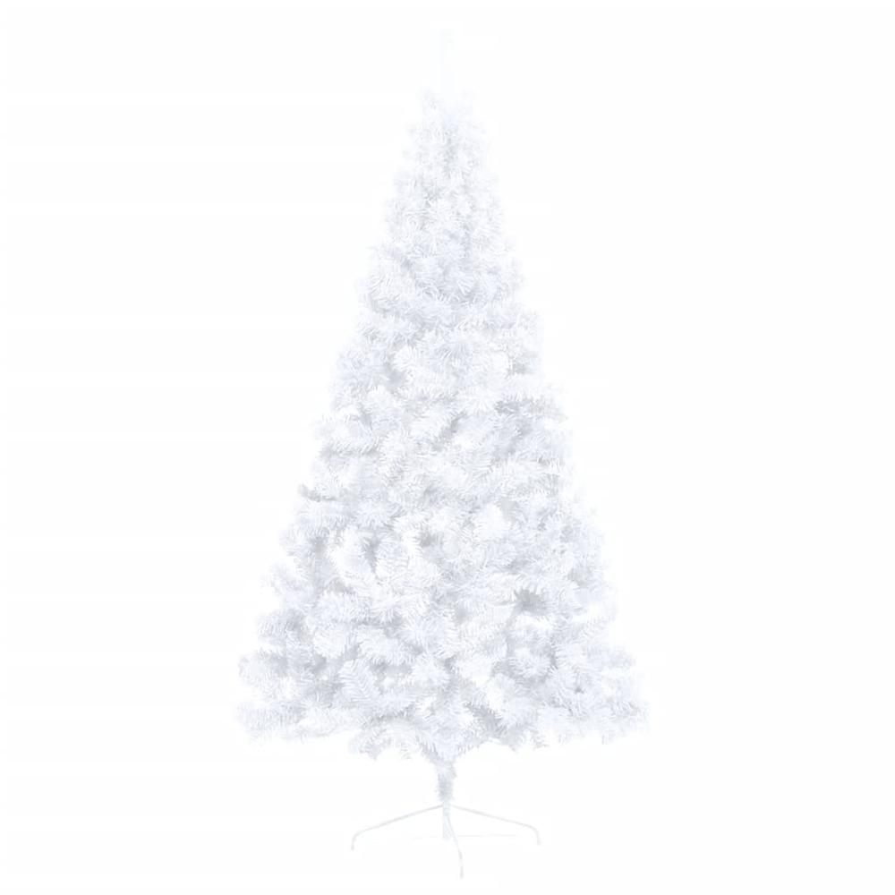 vidaXL Artificial Half Christmas Tree with Stand White 59.1" PVC. Picture 3