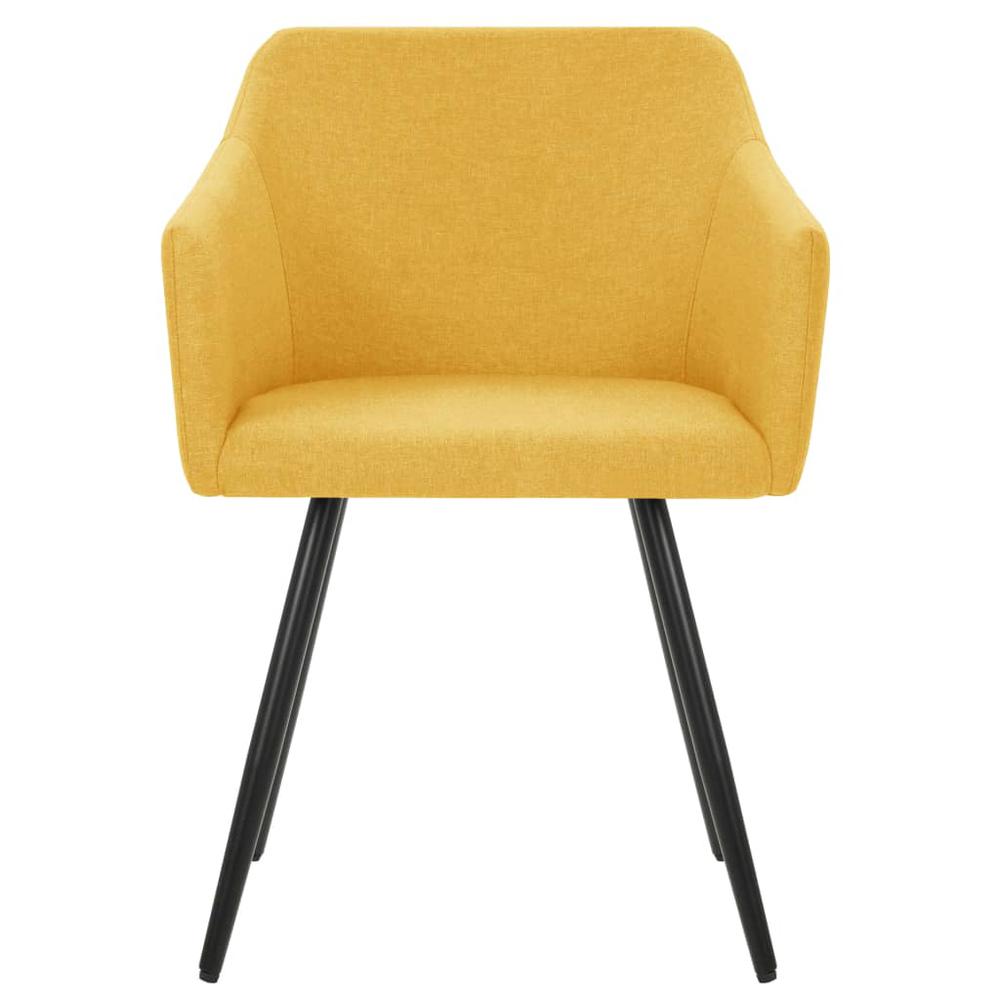 vidaXL Dining Chairs 2 pcs Yellow Fabric, 323100. Picture 3