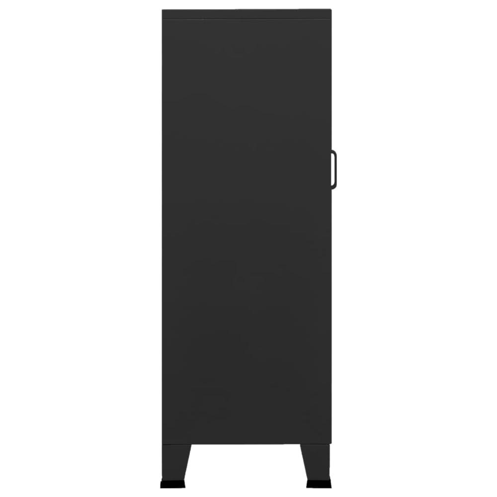 vidaXL Industrial Storage Cabinet Black 27.6"x15.7"x45.3" Metal. Picture 4