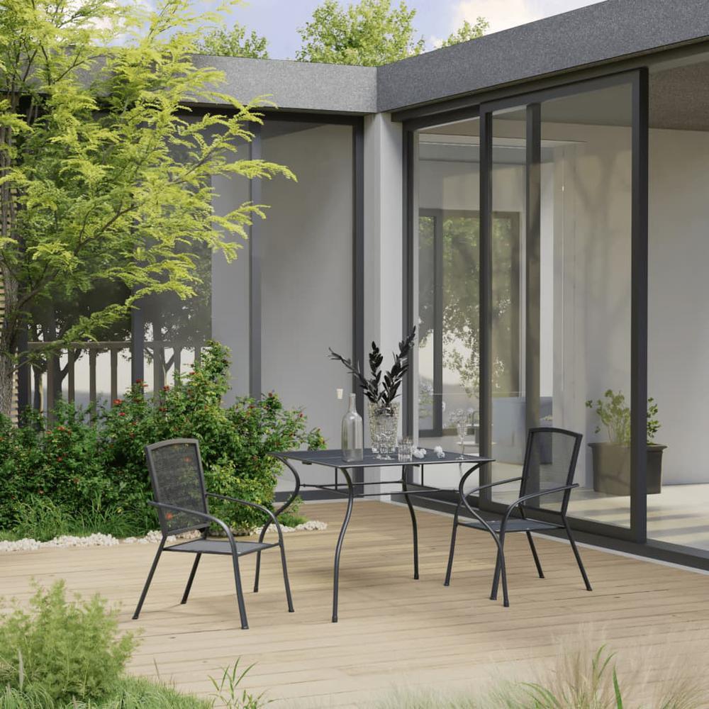vidaXL 3 Piece Patio Dining Set Steel Anthracite, 3074484. The main picture.