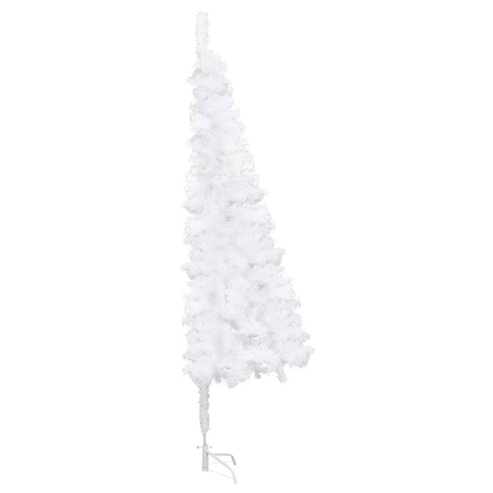 vidaXL Corner Artificial Christmas Tree White 70.9" PVC. Picture 4