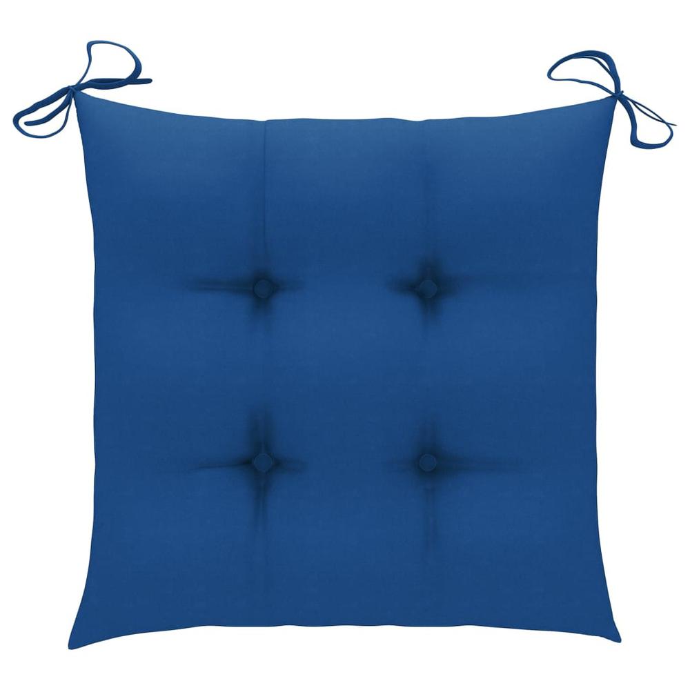 vidaXL Chair Cushions 6 pcs Blue 19.7"x19.7"x2.8" Fabric. Picture 3