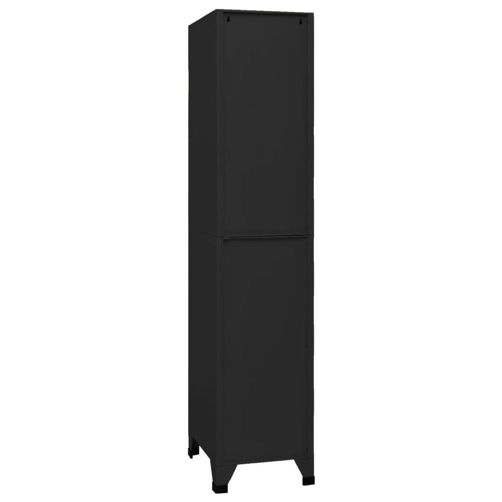 vidaXL Locker Cabinet Black 15"x17.7"x70.9" Steel, 339782. Picture 4