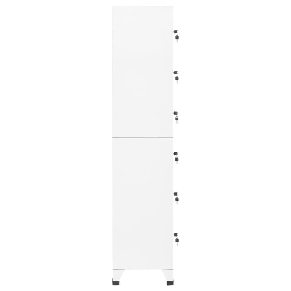 vidaXL Locker Cabinet White 15"x15.7"x70.9" Steel, 339792. Picture 4