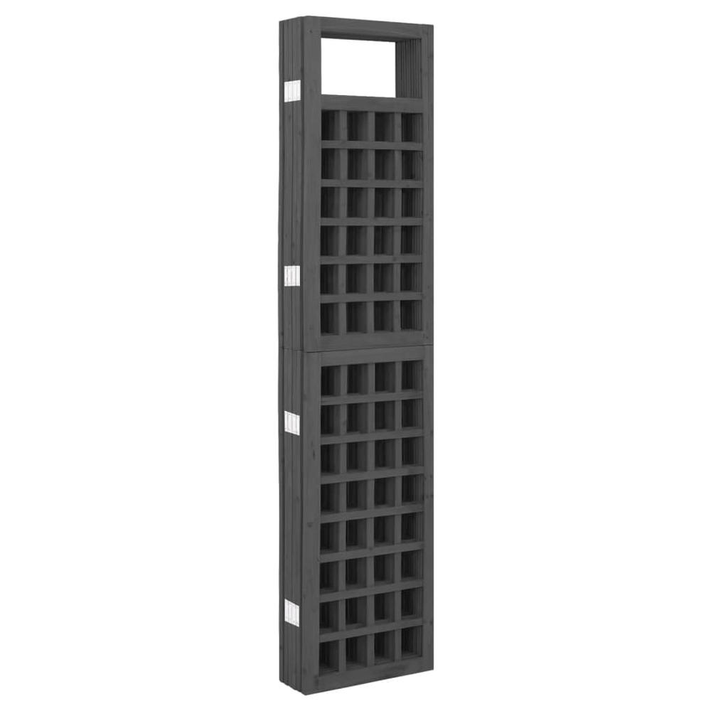 vidaXL 6-Panel Room Divider/Trellis Solid Fir Wood Black 95.5"x70.9". Picture 4