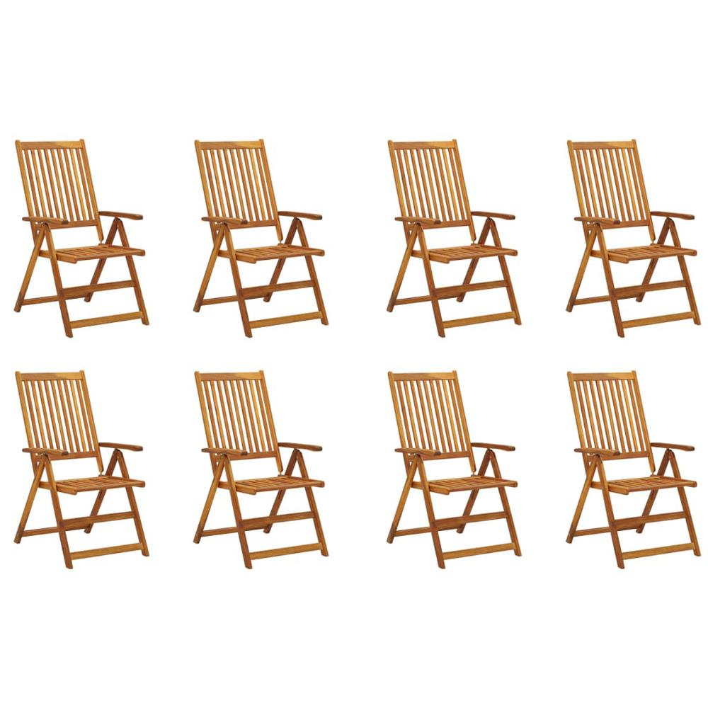 vidaXL Folding Patio Chairs with Cushions 8 pcs Solid Acacia Wood, 3075059. Picture 2