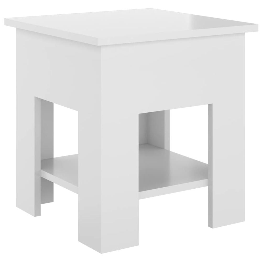 vidaXL Coffee Table High Gloss White 15.7"x15.7"x16.5" Engineered Wood, 810277. Picture 2