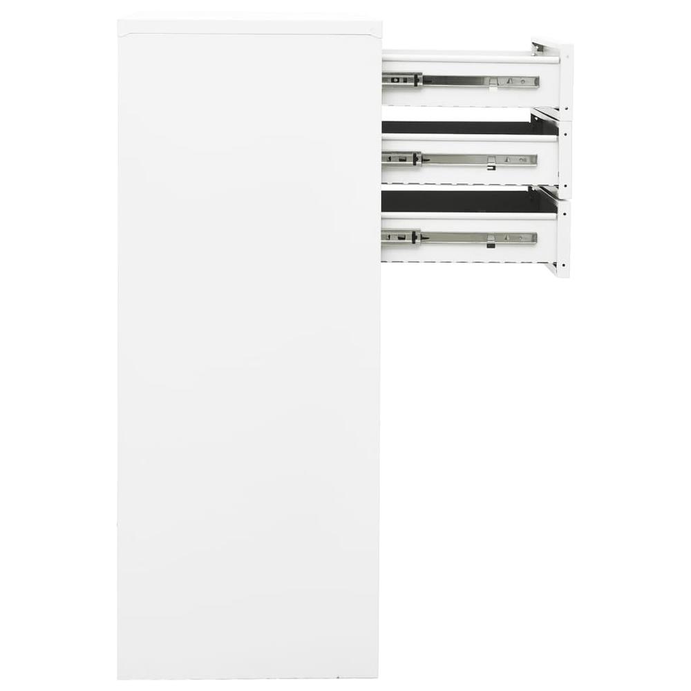 vidaXL Office Cabinet White 35.4"x15.7"x40.2" Steel, 336405. Picture 4