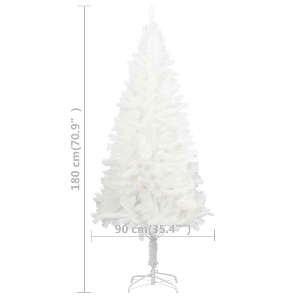 vidaXL Artificial Christmas Tree with LEDs&Ball Set White 70.9", 3077548. Picture 12