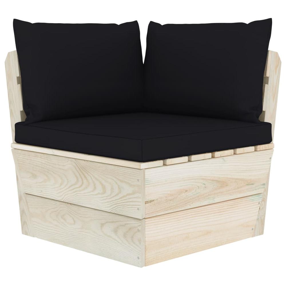 vidaXL Pallet Sofa Cushions 3 pcs Black Fabric, 315071. Picture 1