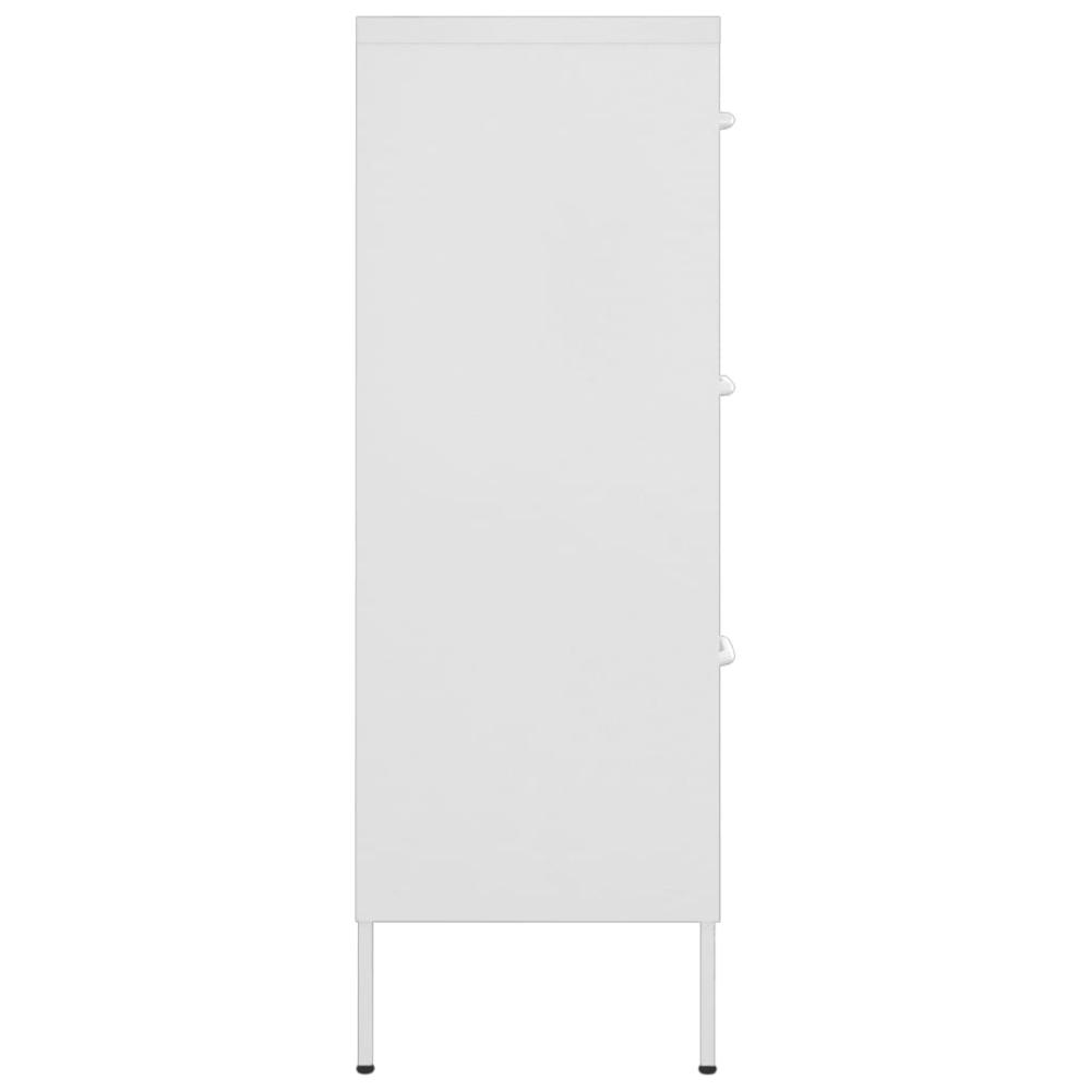vidaXL Drawer Cabinet White 31.5"x13.8"x40" Steel. Picture 4