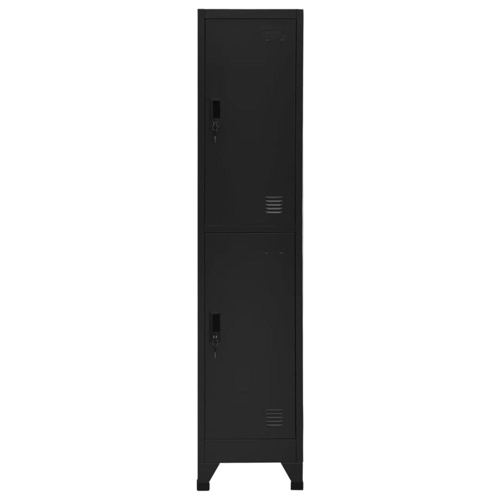 vidaXL Locker Cabinet Black 15"x17.7"x70.9" Steel, 339778. Picture 2