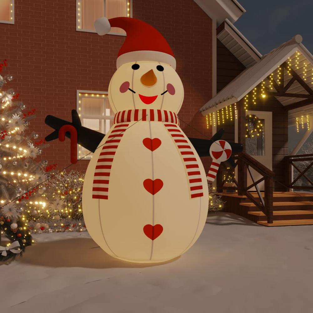 vidaXL Inflatable Snowman with LEDs 181.1". Picture 1