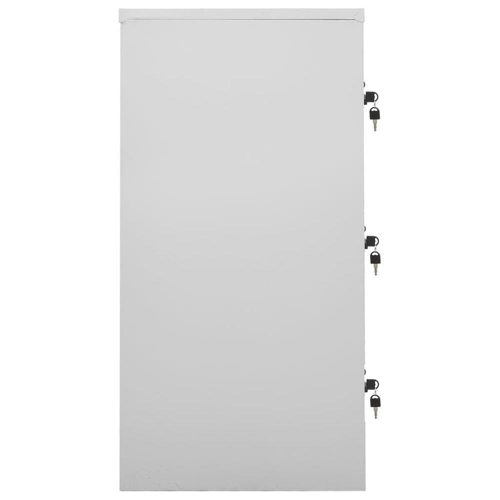 vidaXL Locker Cabinet Light Gray and Green 35.4"x17.7"x36.4" Steel, 336443. Picture 3