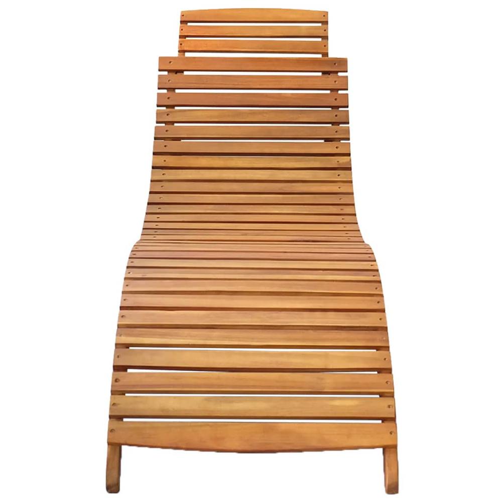 vidaXL Patio Sun Lounger with Cushion Solid Acacia Wood, 3061577. Picture 3