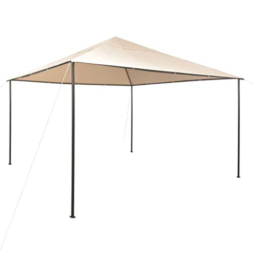 vidaXL Gazebo Pavilion Tent Canopy 157.5"x157.5" Steel Beige, 43171. Picture 2
