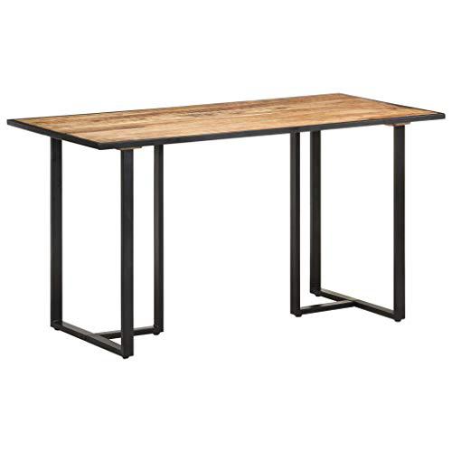 vidaXL Dining Table 55.1" Rough Mango Wood 0691. Picture 2