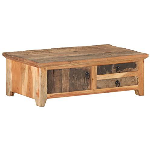 vidaXL Coffee Table 35.4"x19.7"x12.2" Solid Reclaimed Wood 0384. Picture 2