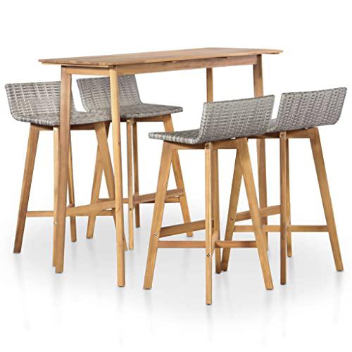 vidaXL 5 Piece Outdoor Dining Set Solid Acacia Wood, 44222. Picture 2