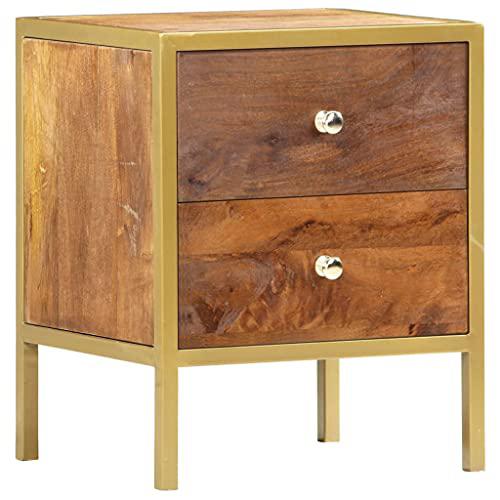 vidaXL Bedside Cabinet 15.7"x13.8"x19.7" Solid Mango Wood 5856. Picture 2