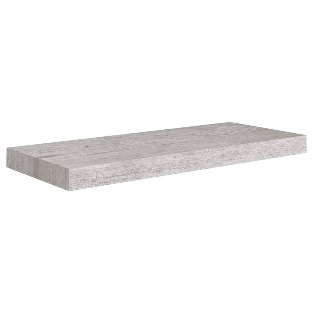 vidaXL Floating Wall Shelf Concrete Gray 23.6"x9.3"x1.5" MDF. Picture 2