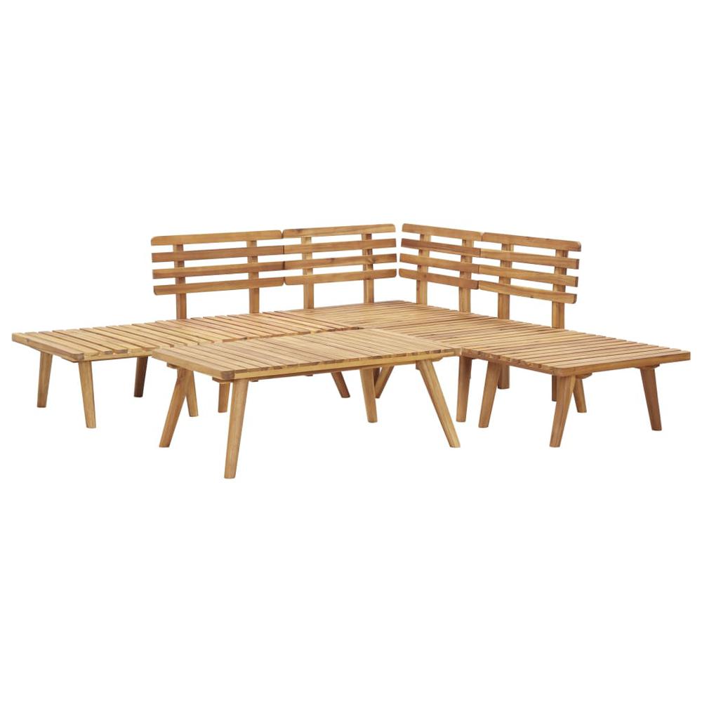 vidaXL 6 Piece Patio Lounge Set Solid Wood Acacia. Picture 4