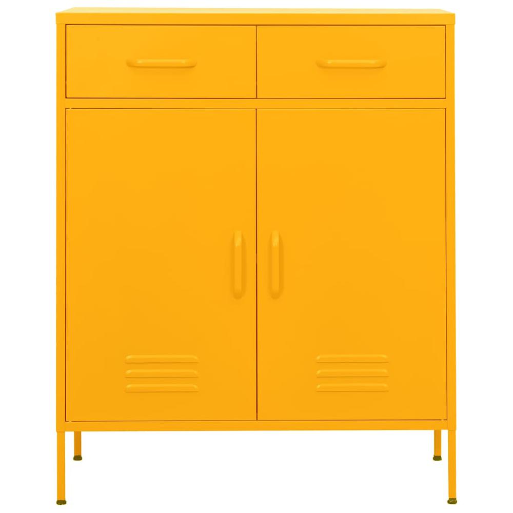 vidaXL Storage Cabinet Mustard Yellow 31.5"x13.8"x40" Steel, 336155. Picture 2