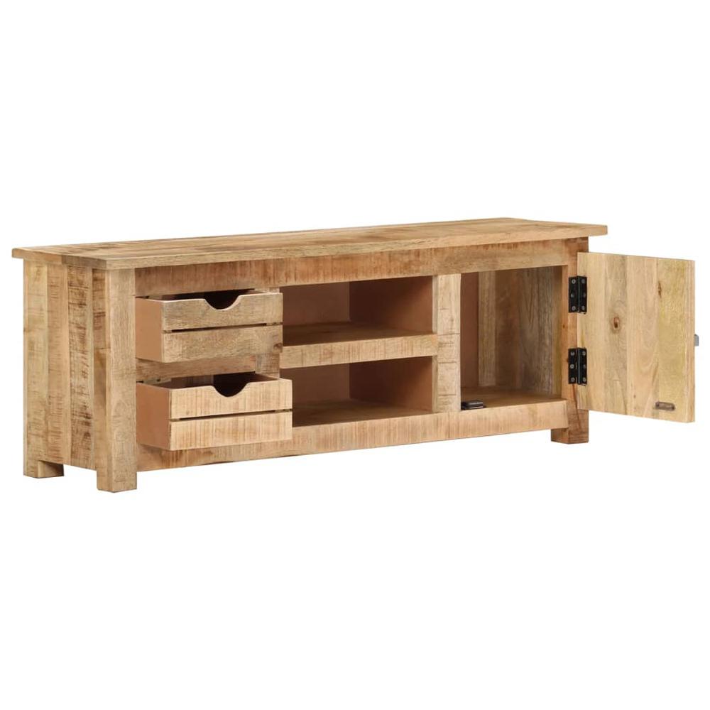 vidaXL TV Cabinet 43.3"x11.8"x15.7" Rough Mango Wood, 328307. Picture 2